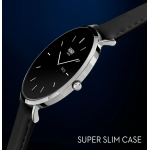 Henry London 智能手錶 HSL009 (銀色和黑色皮革)